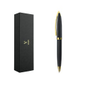 Glattes Schreiben hochwertiger glänzender schwarzer Metall -Kugelschreiber mit kundenspezifischem Logo -Gravel